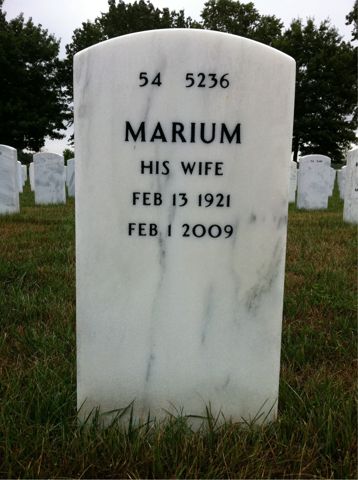Back of headstone — Henry Schrader