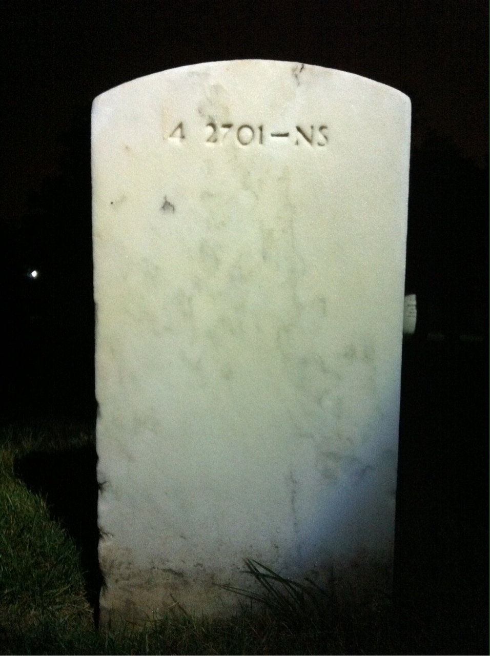 Back of headstone — Doane Bigelow