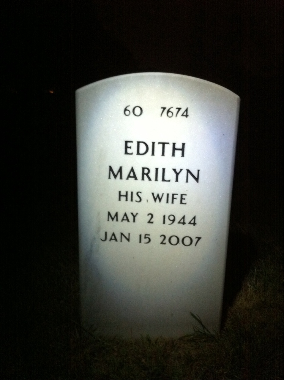 Back of headstone — Robert Beland