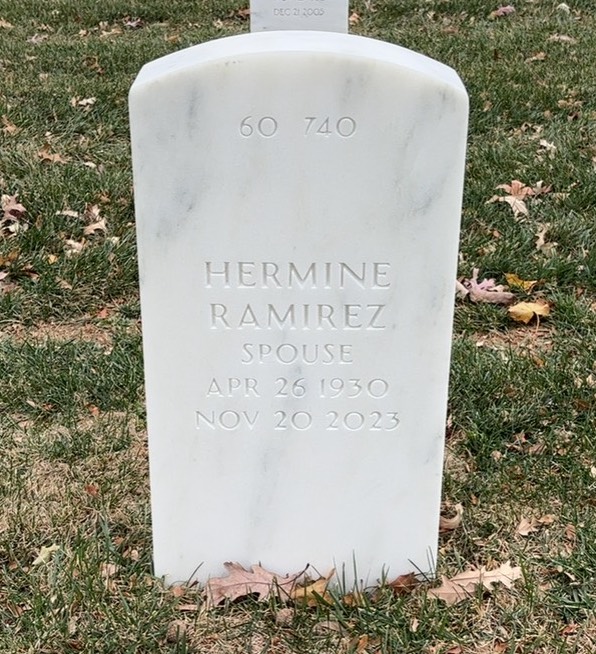 Back of headstone — Ramiro Ramirez
