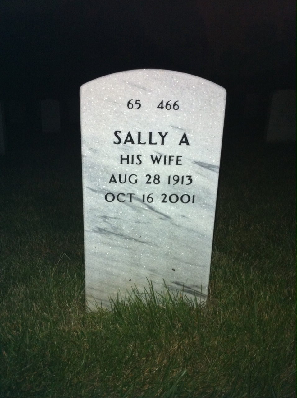 Back of headstone — William Bauer