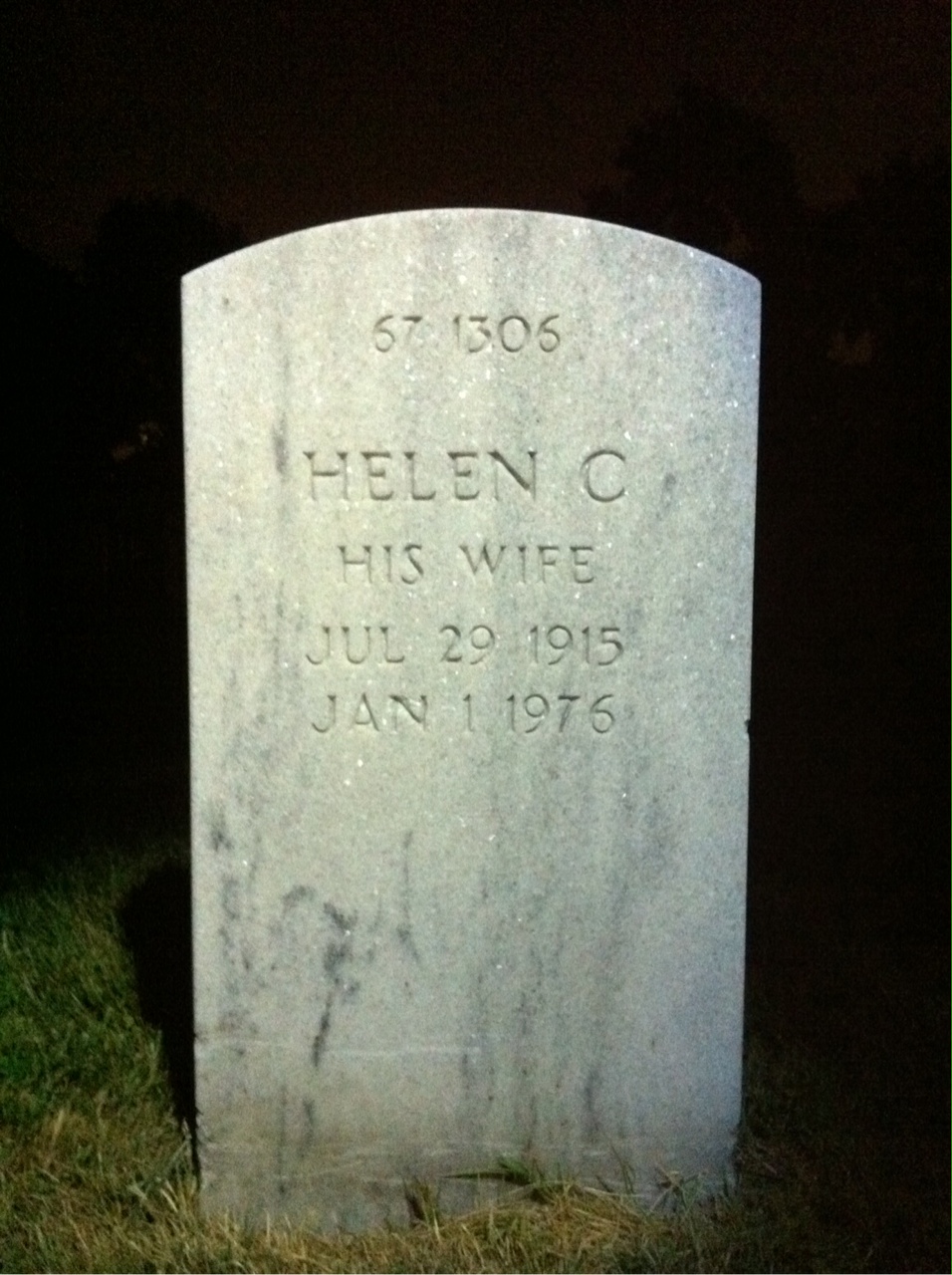 Back of headstone — Frederick Archdeacon