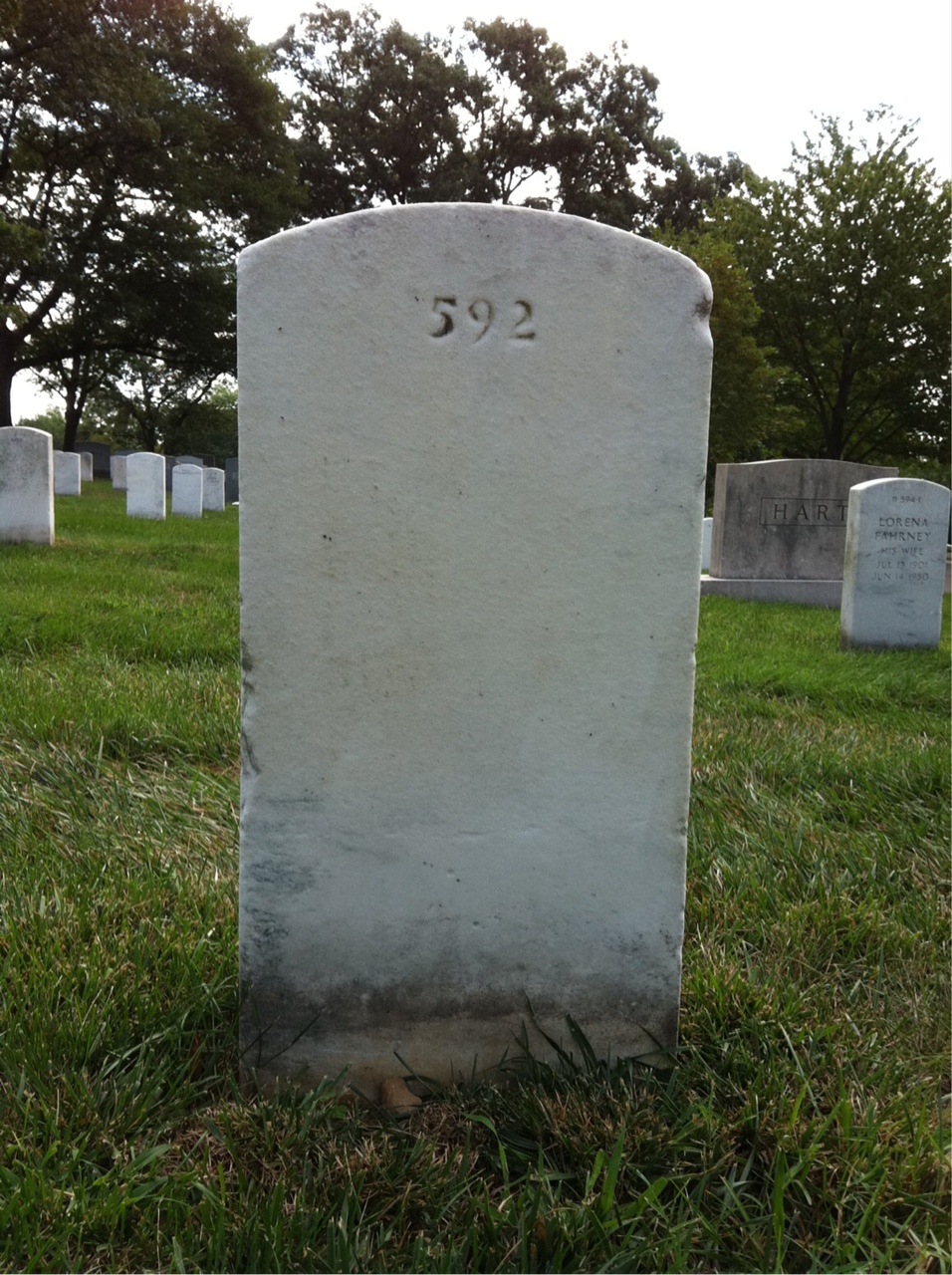 Back of headstone — Eugene Armstrong