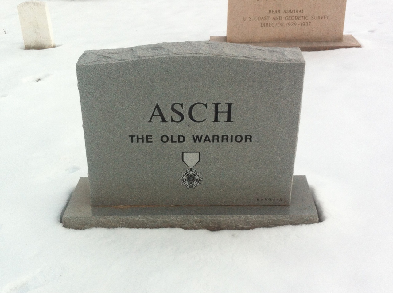 Back of headstone — Alfred Asch