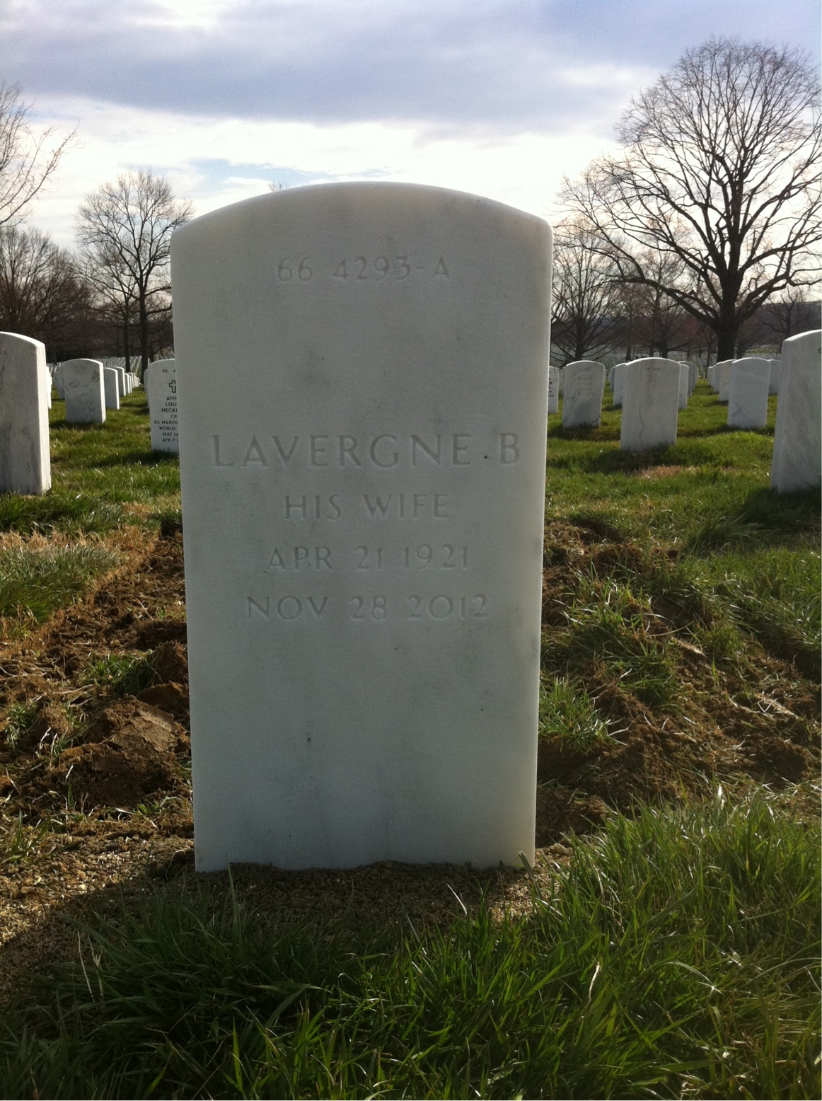 Back of headstone — Gerald Lang