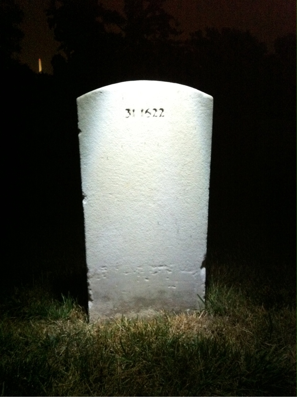 Back of headstone — Joseph Adams