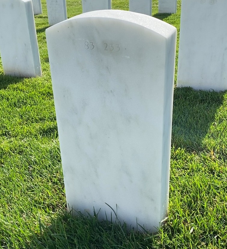 Back of headstone — Robert Scott Tolmach