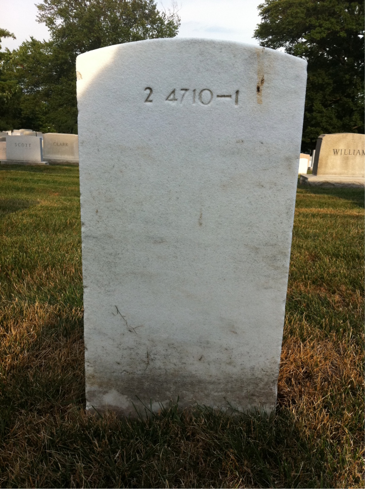 Back of headstone — Oscar Achard