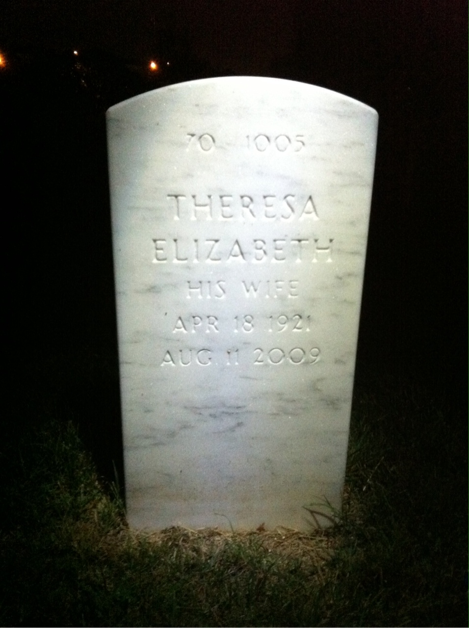 Back of headstone — John Fangmeyer