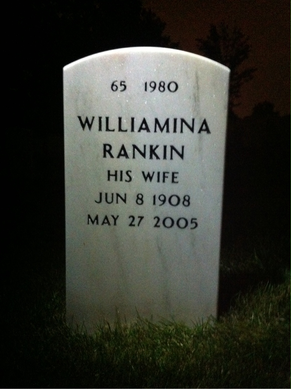 Back of headstone — Nels Youngstrom