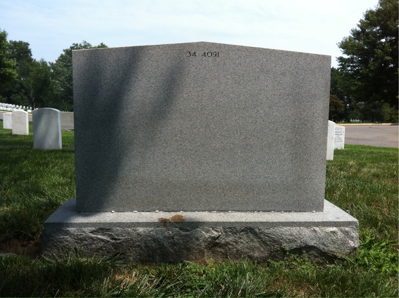 Back of headstone — Harry Benson