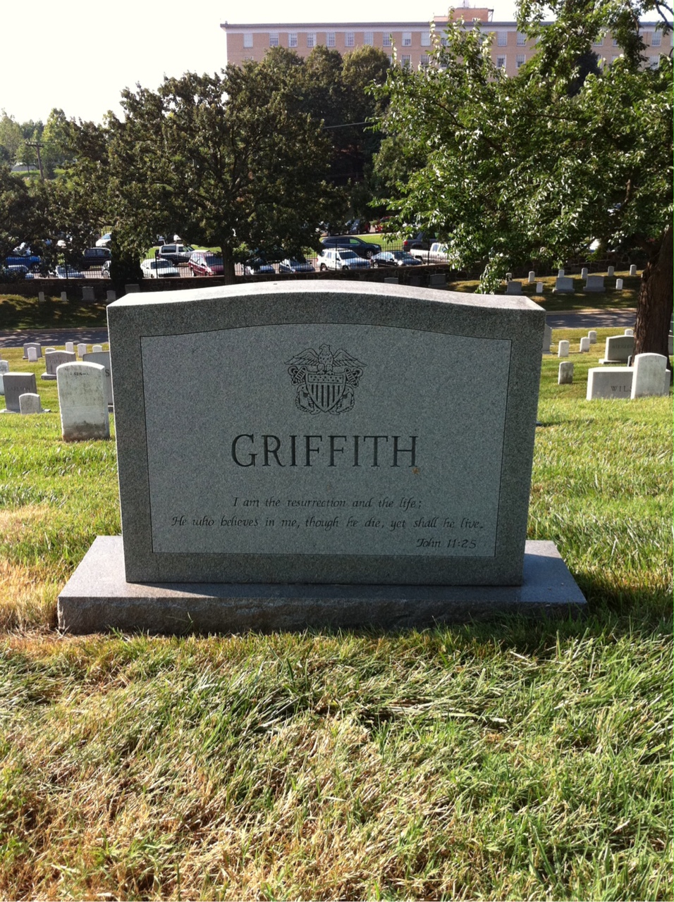 Back of headstone — Walter Griffith