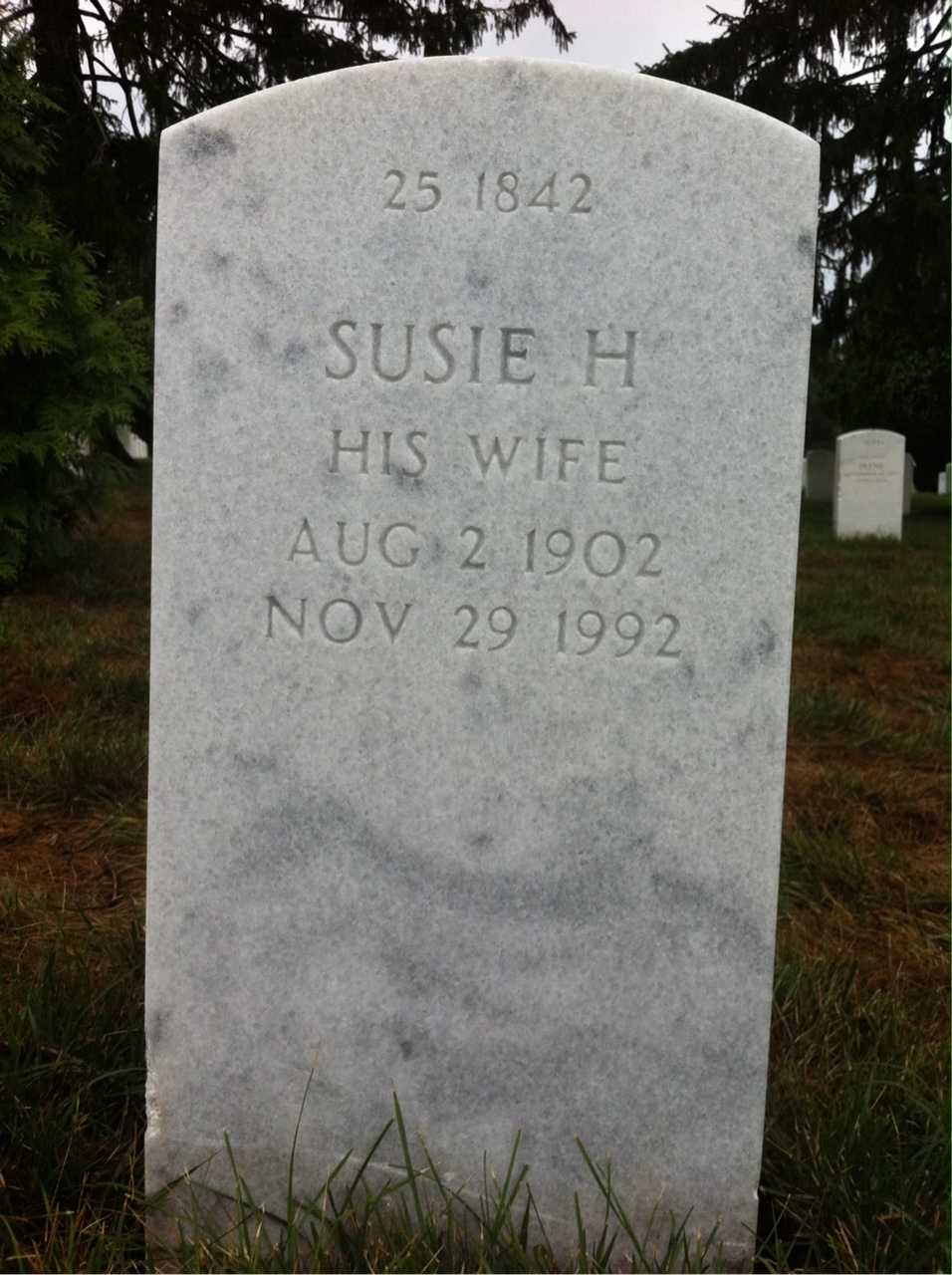 Back of headstone — Robert Franklin Coates