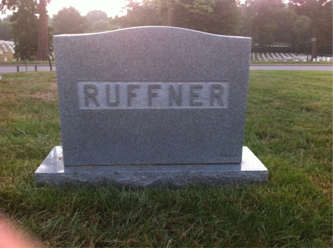 Back of headstone — Clifford Ruffner