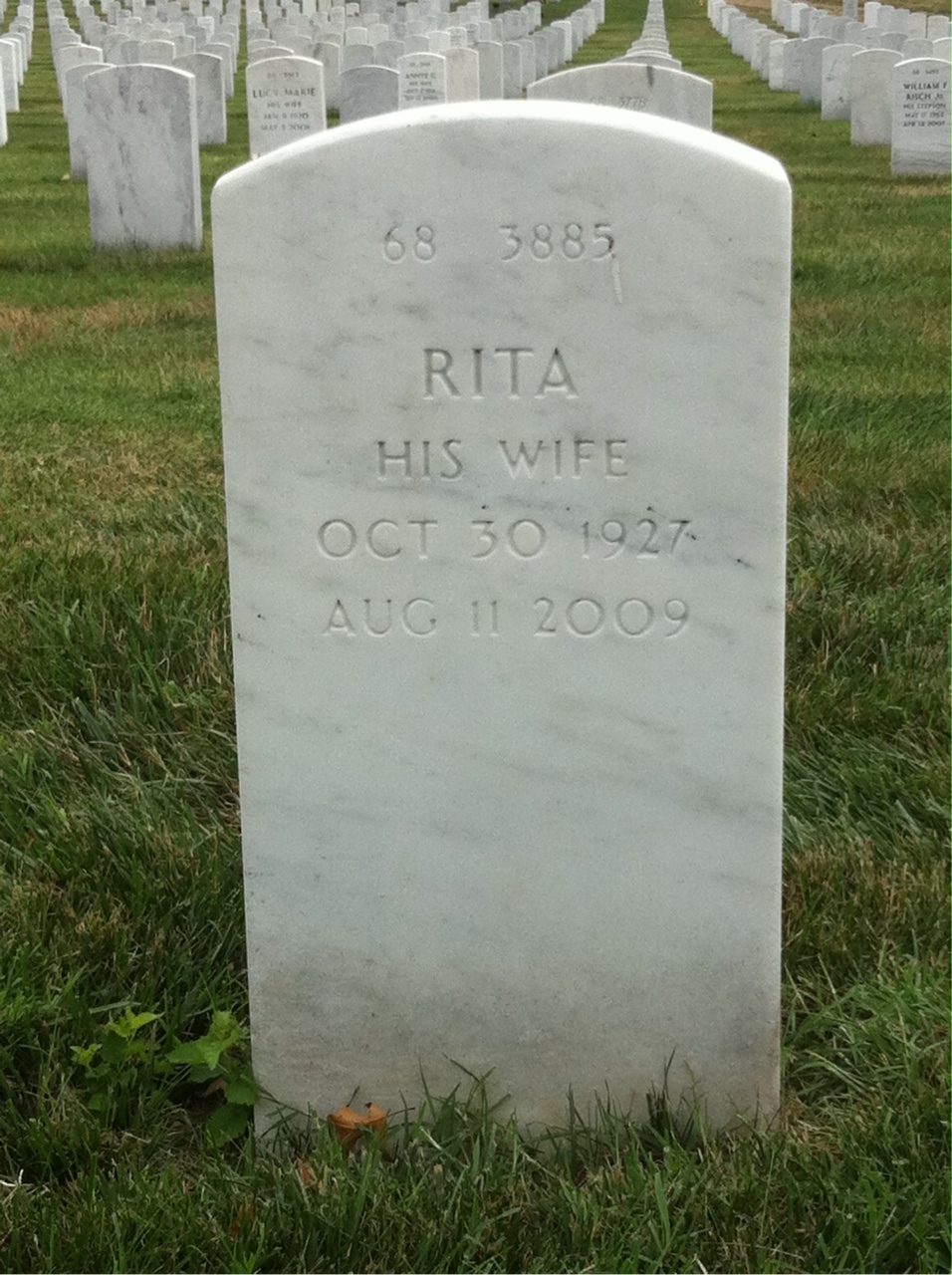 Back of headstone — Donald Fox