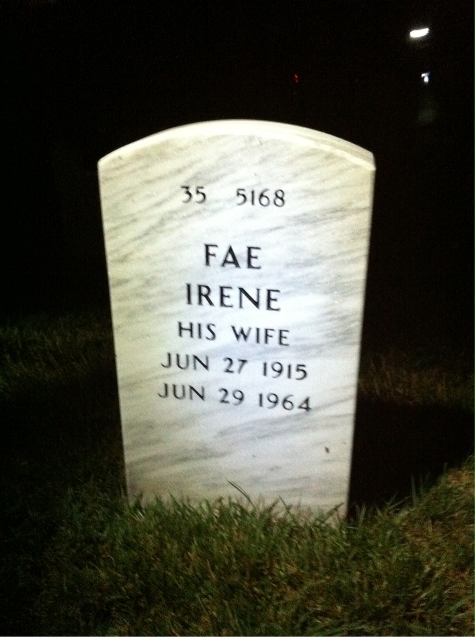 Back of headstone — James Burton