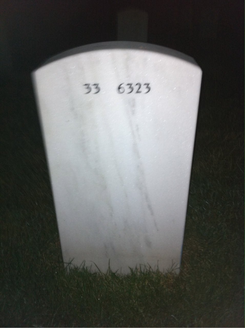 Back of headstone — Frances Moriarty