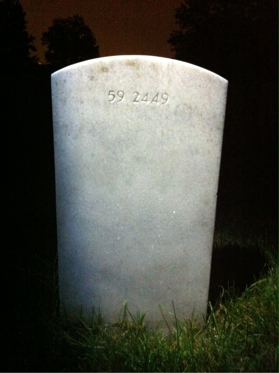 Back of headstone — Jack Cunningham