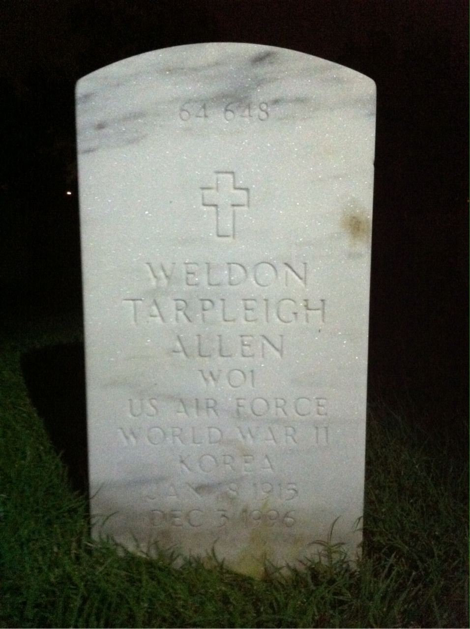 Back of headstone — Ethel Allen