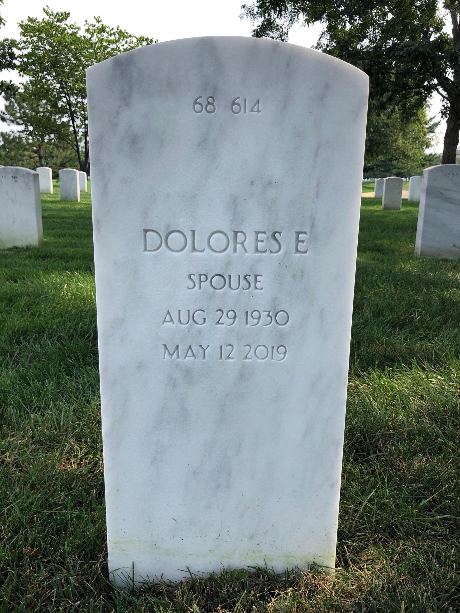 Back of headstone — Harold Weiler