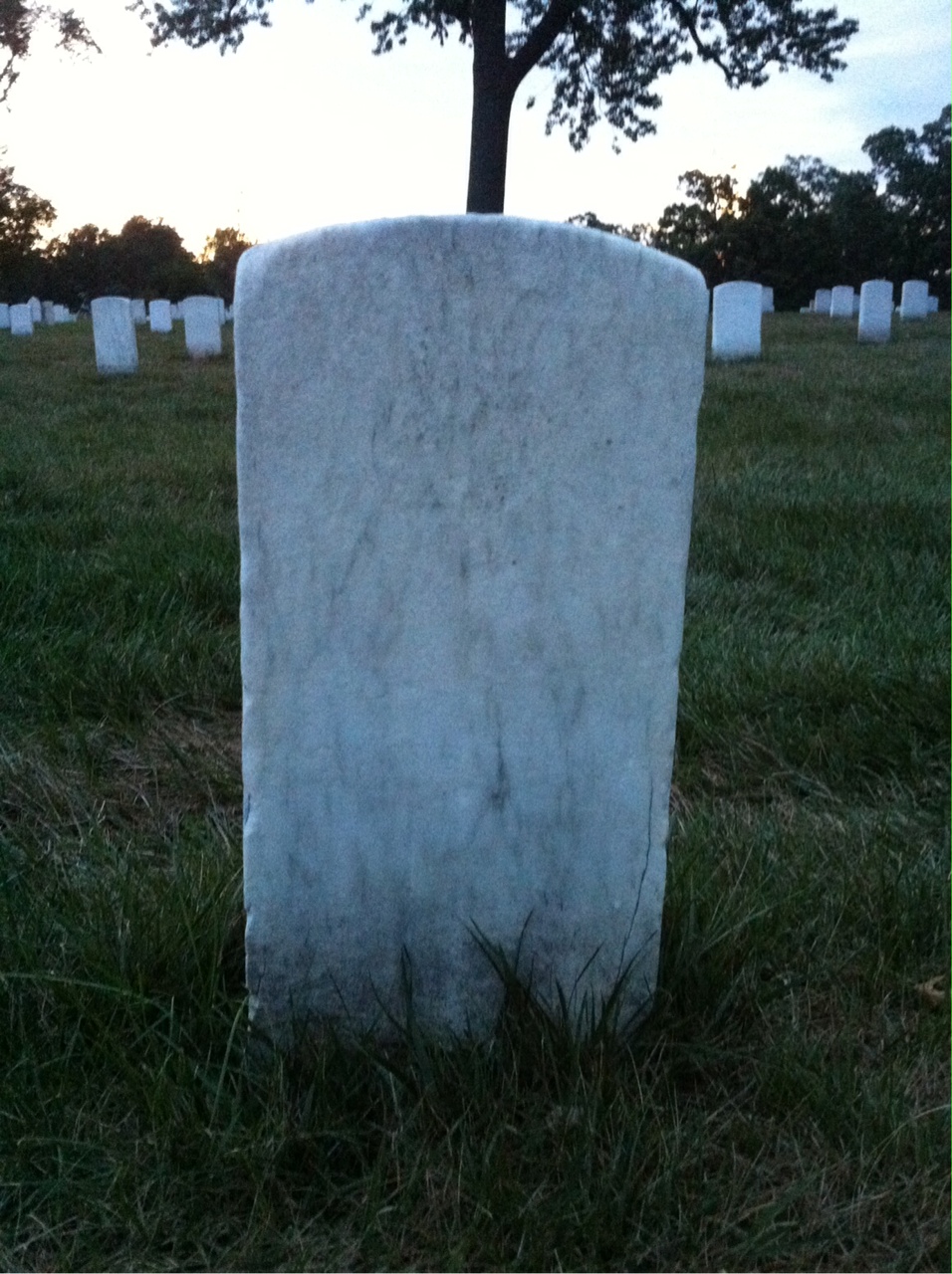 Back of headstone — David Austin