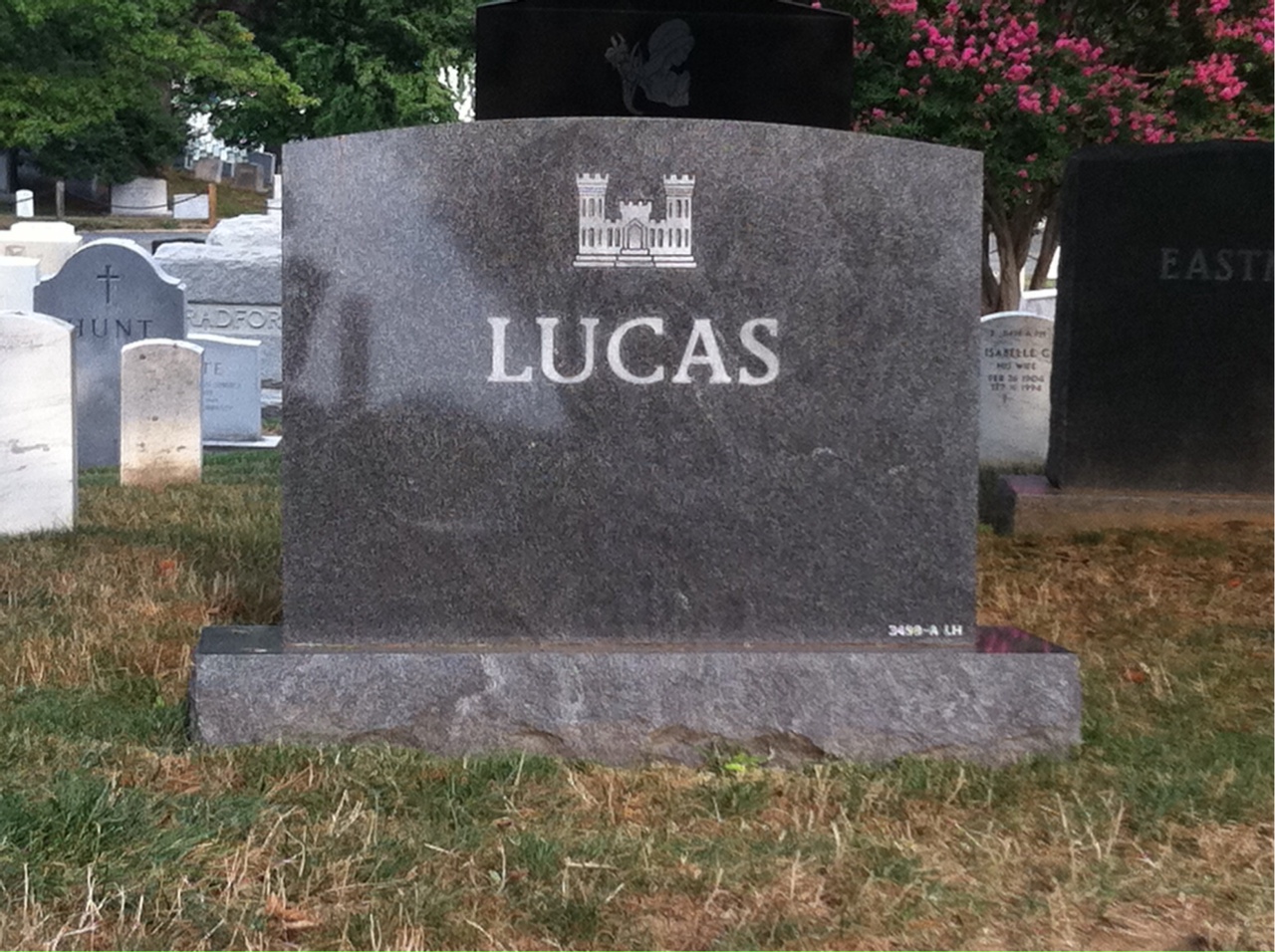 Back of headstone — Willie Cornelius Lucas