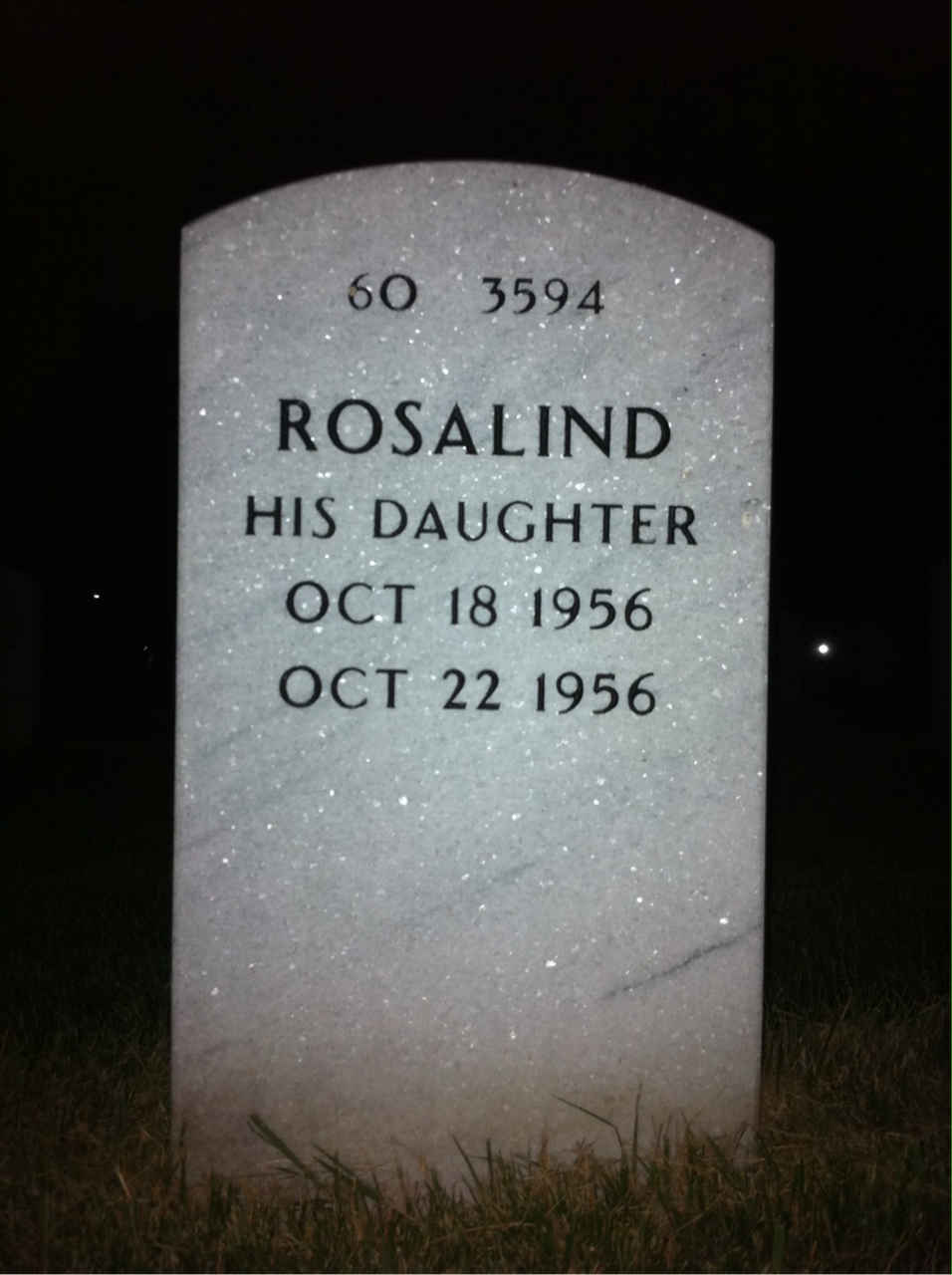 Back of headstone — John Blue