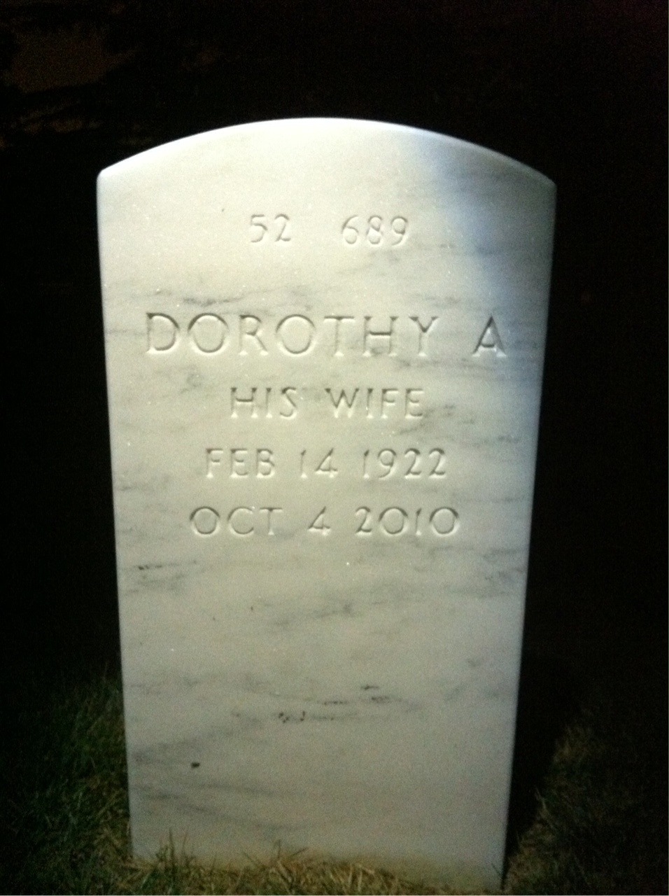 Back of headstone — Jerry Mitchell