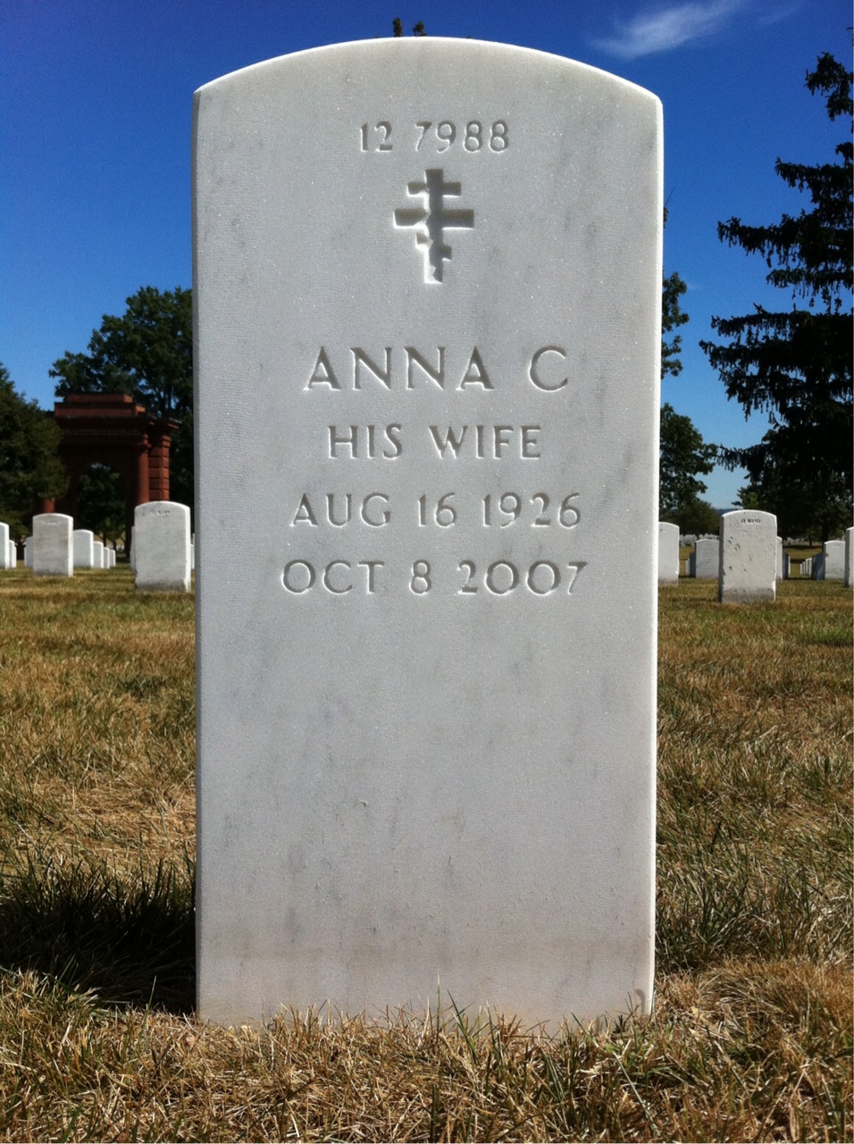 Back of headstone — Armand Baptista