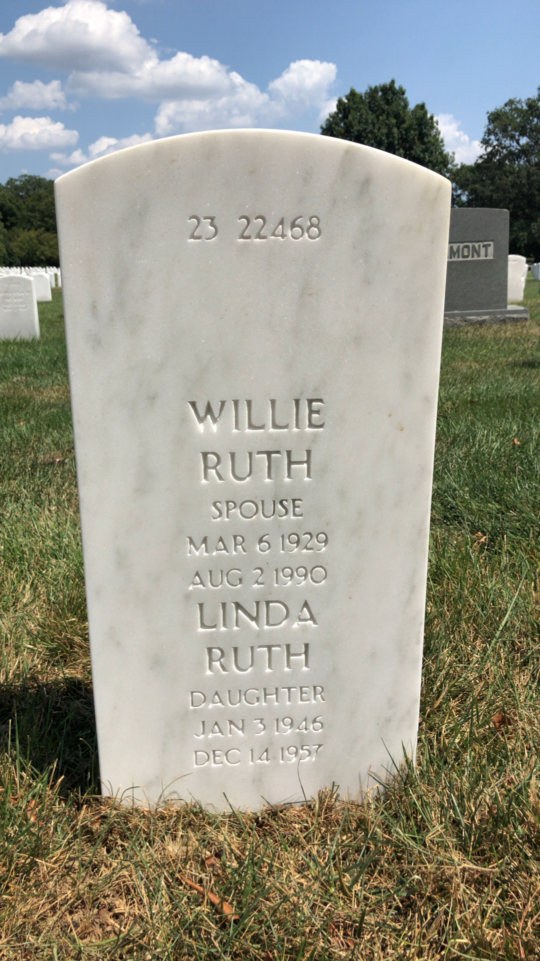 Back of headstone — John Mullens