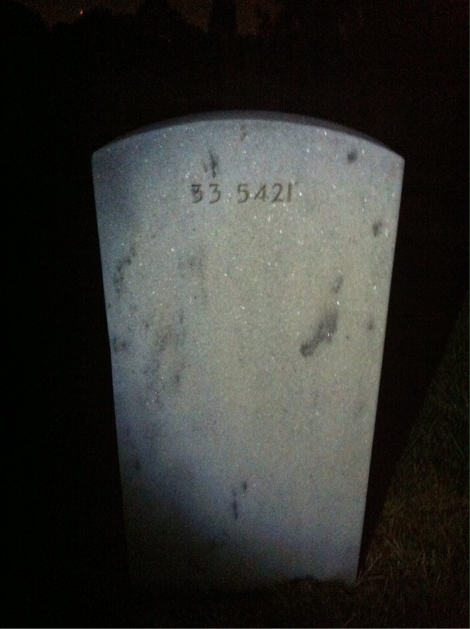 Back of headstone — Mozelle Bennett