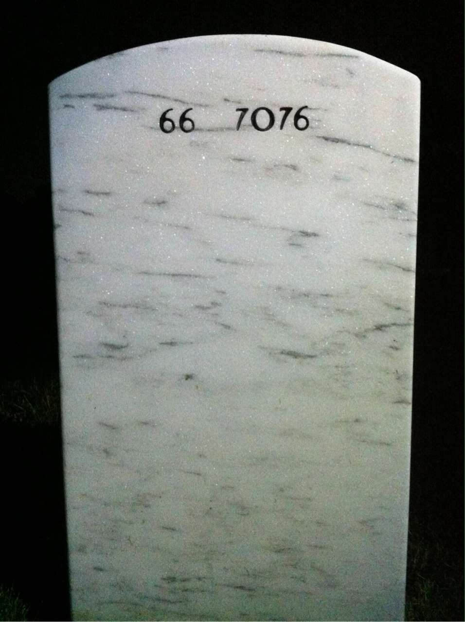 Back of headstone — Lester Rice