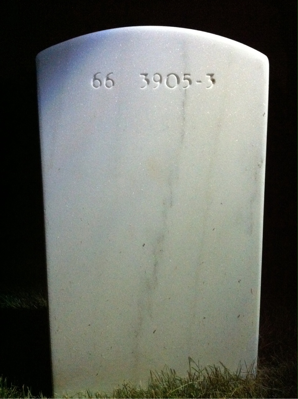 Back of headstone — Arthur Anderson