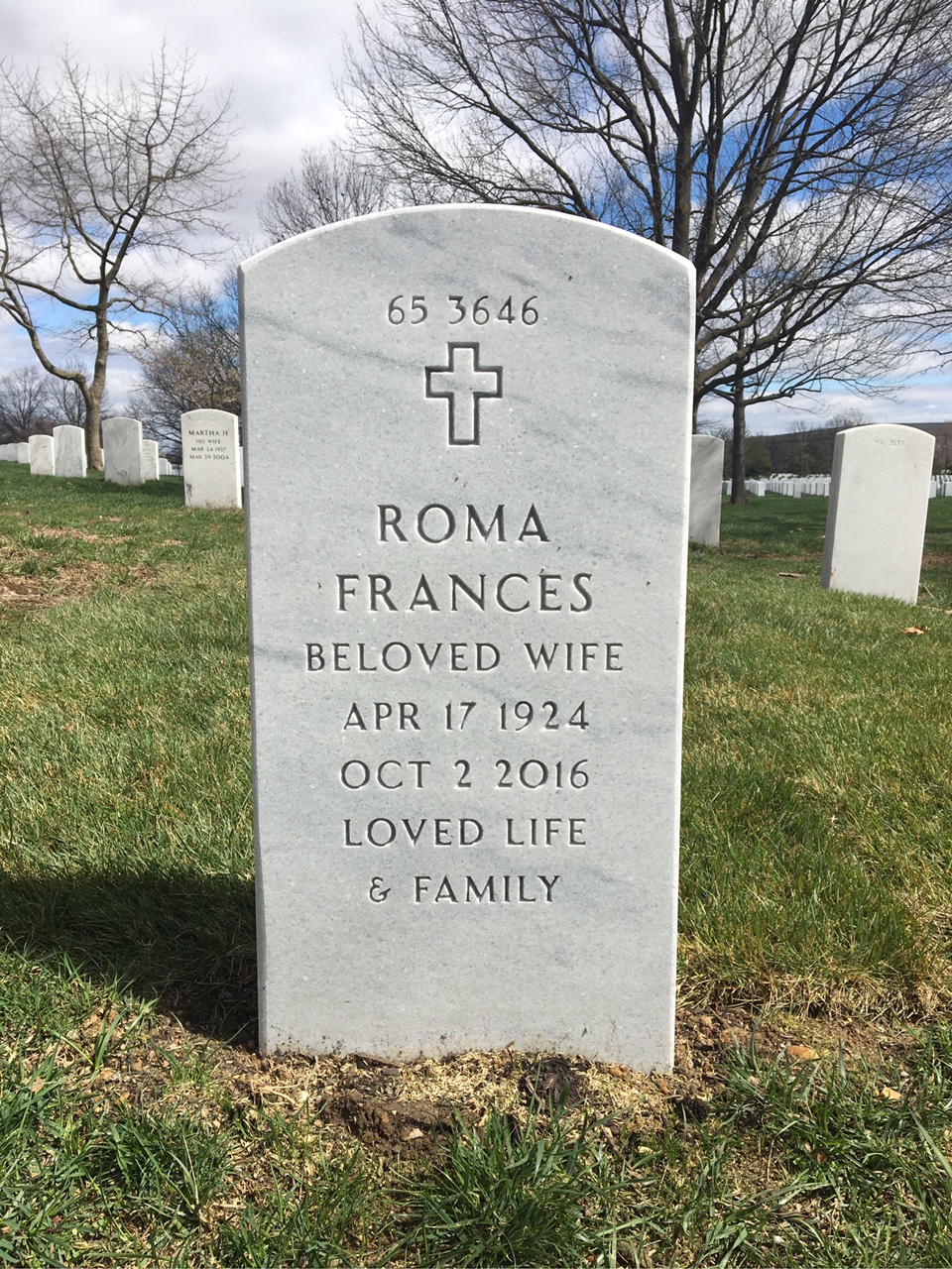 Back of headstone — Sinclair Melner