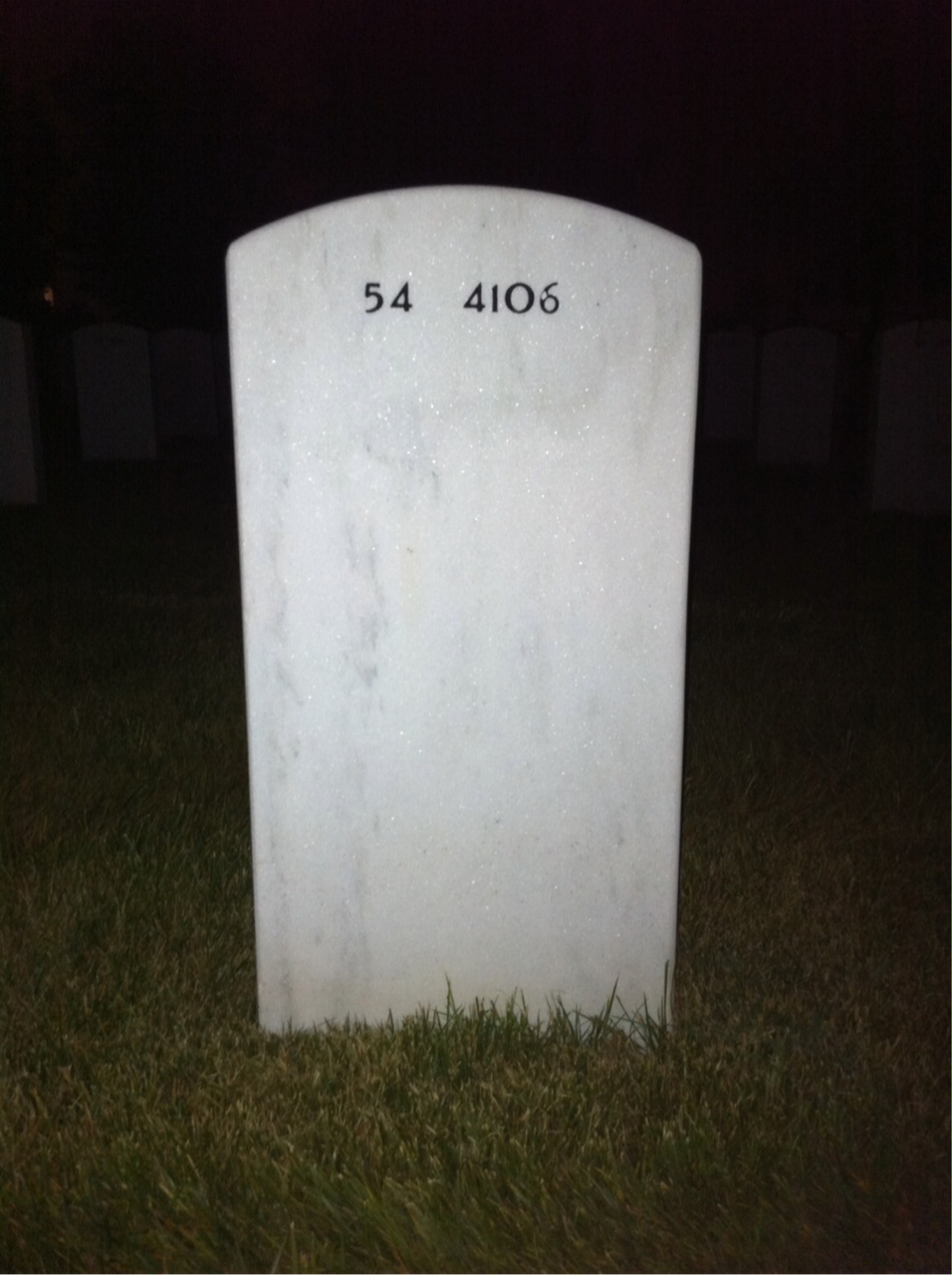 Back of headstone — William Hugh Bolt