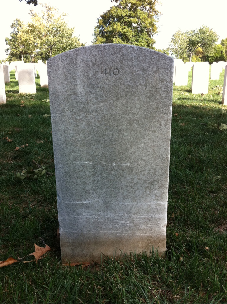 Back of headstone — Infant Allison