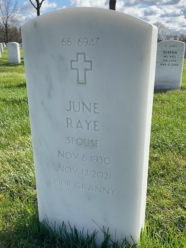 Back of headstone — Billy Williams