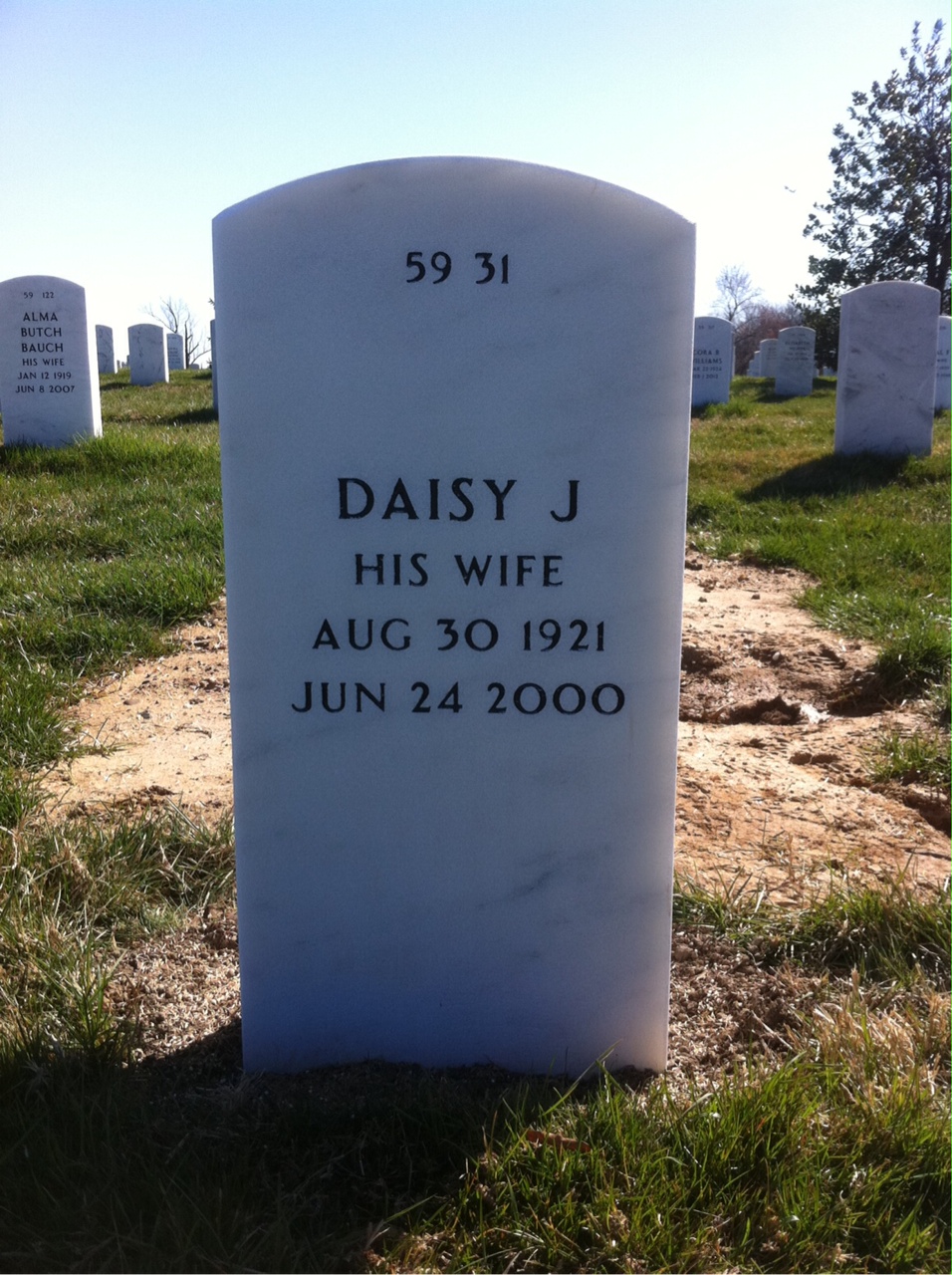 Back of headstone — Woodrow Crockett