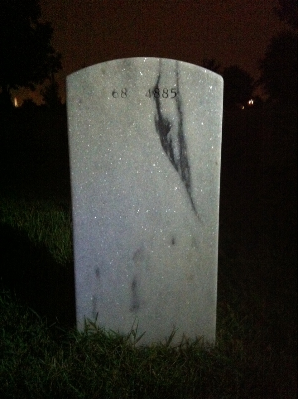 Back of headstone — James Mann