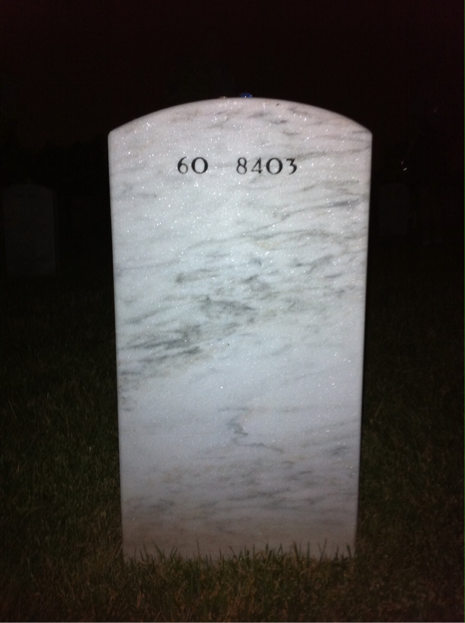 Back of headstone — David Babineau