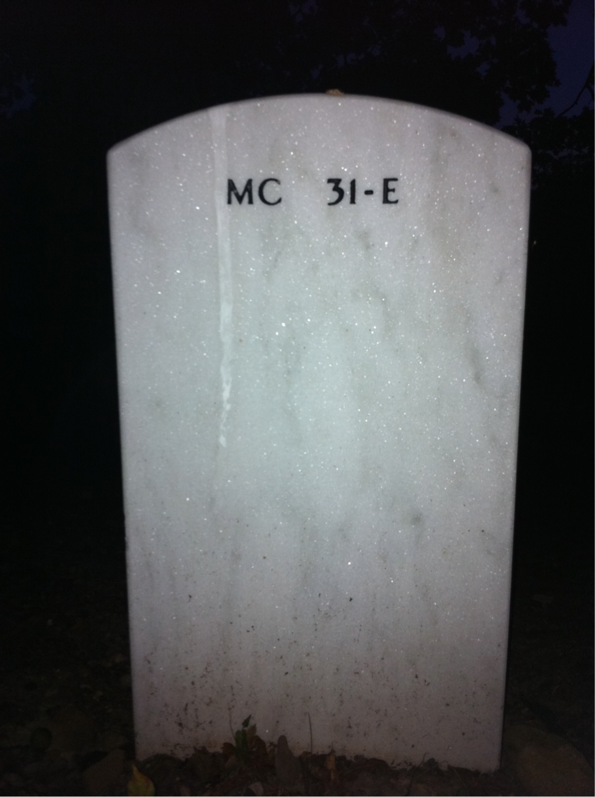 Back of headstone — Christopher Joseph Pesta