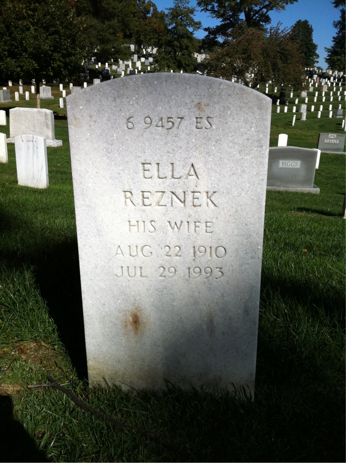 Back of headstone — Arthur Bach