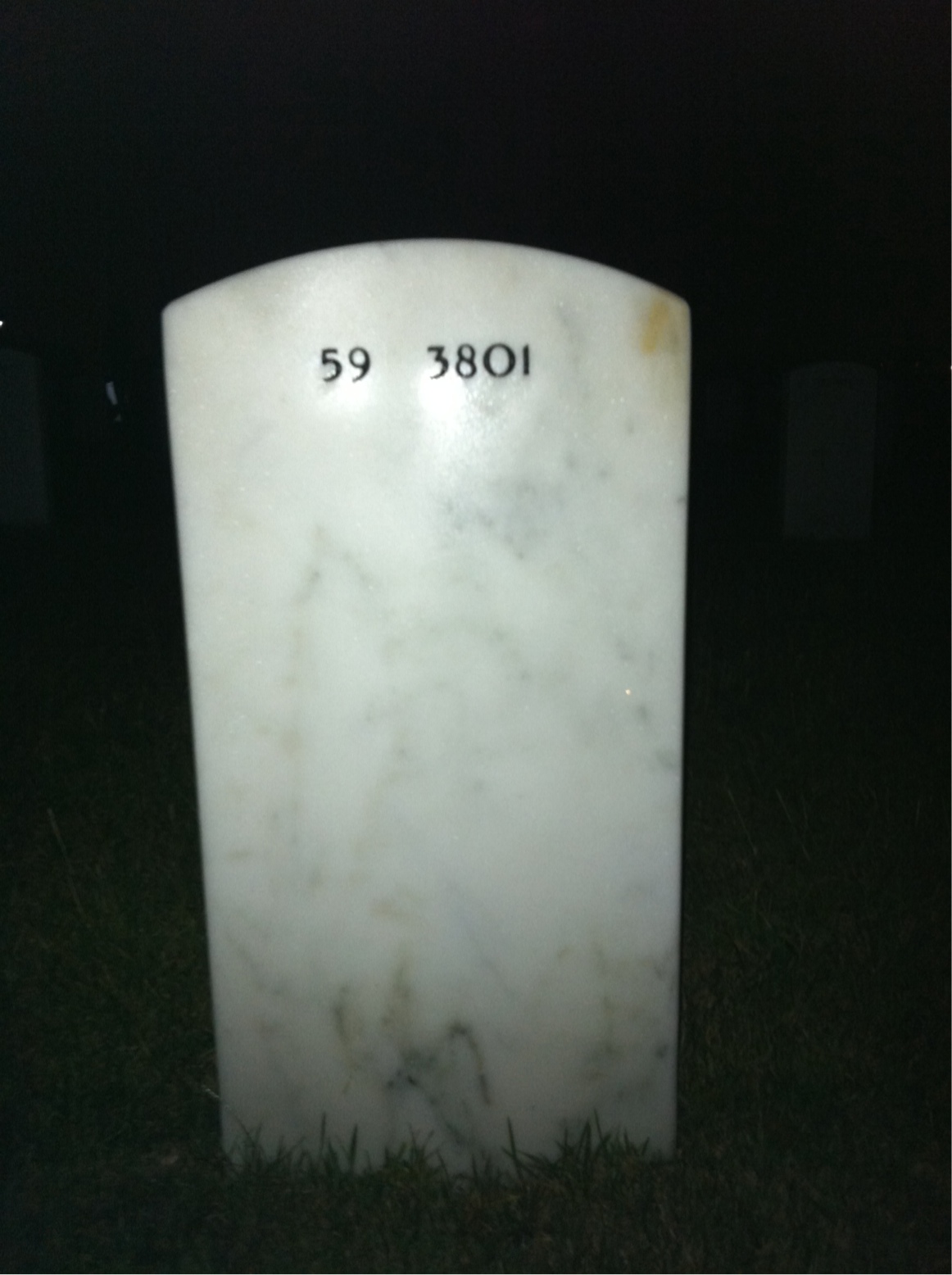 Back of headstone — Alvin Meredith