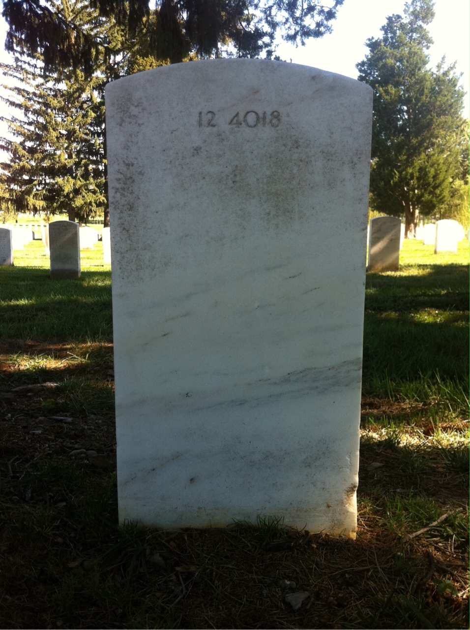 Back of headstone — Robert Moseley