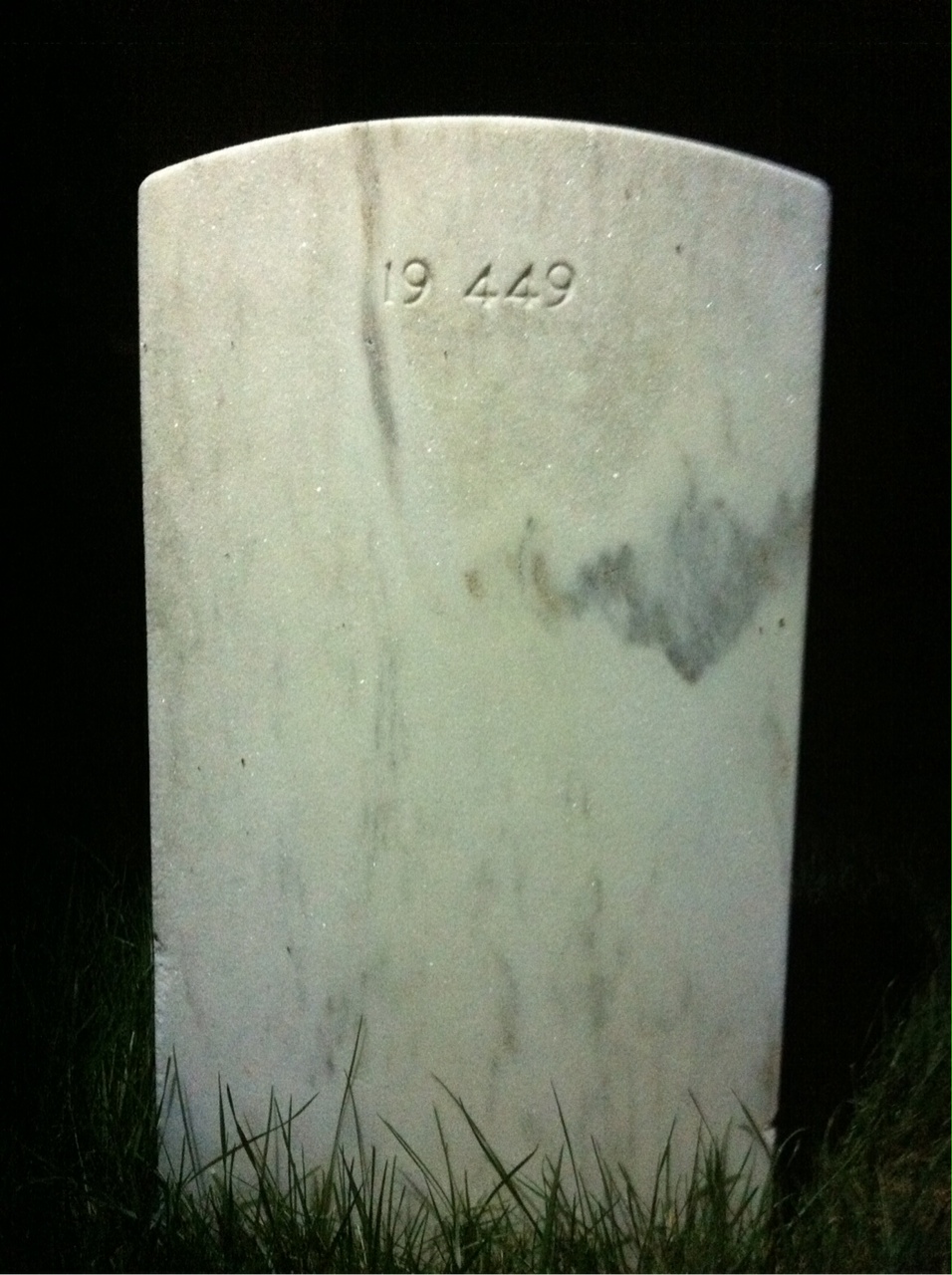 Back of headstone — John Berg