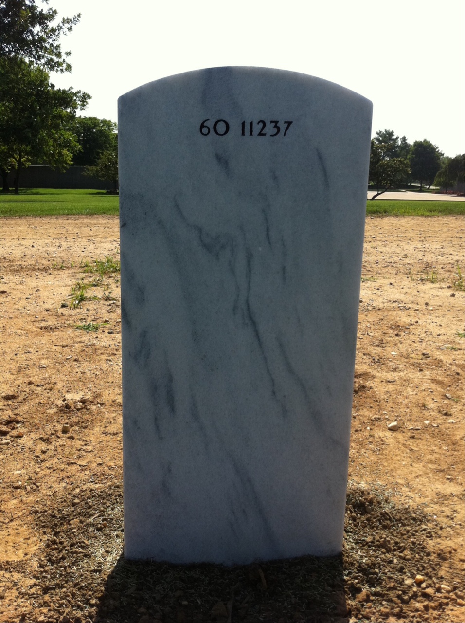 Back of headstone — Shaun Covington