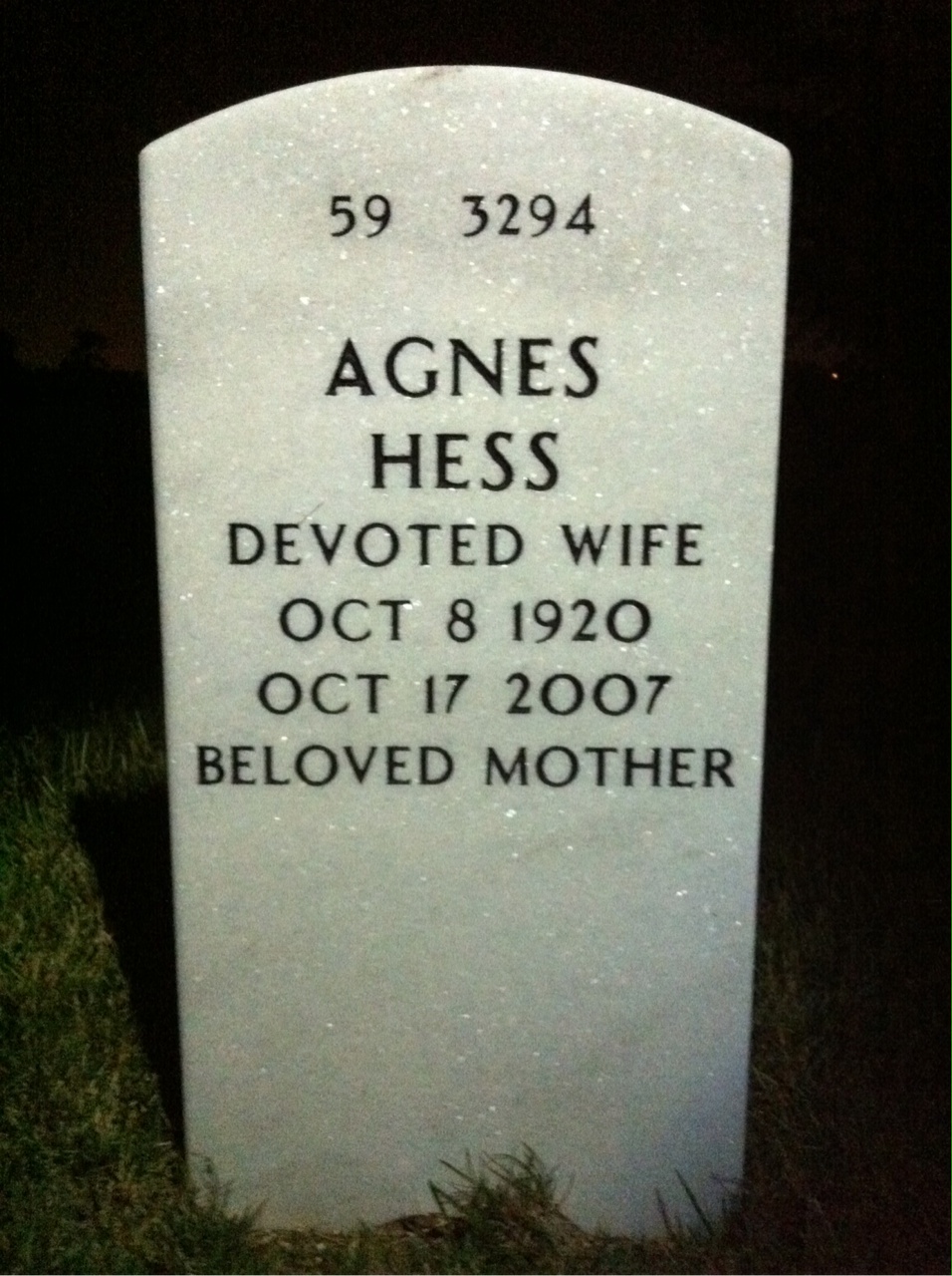Back of headstone — Thomas Toone