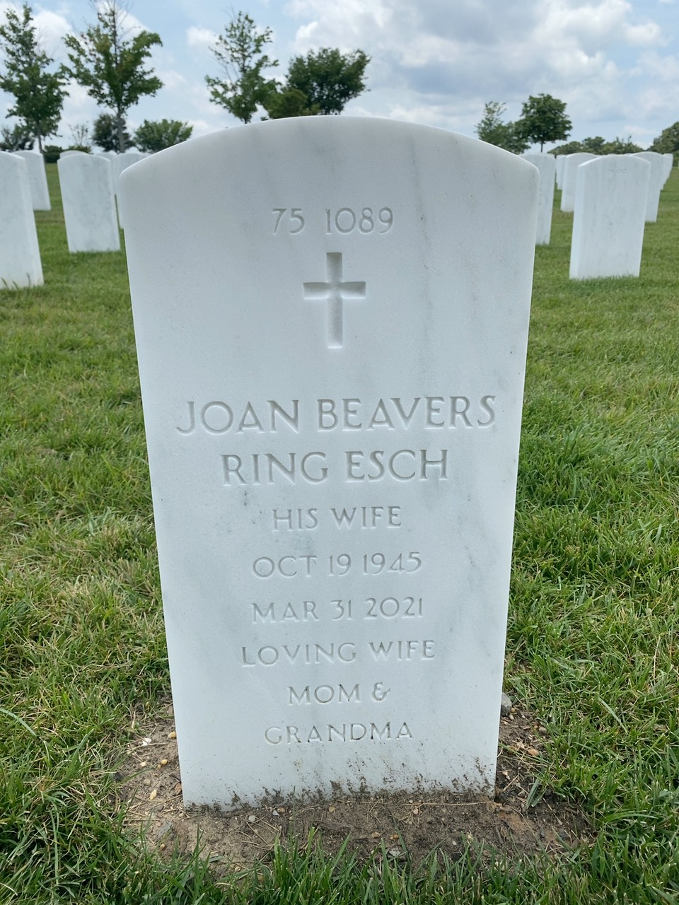 Back of headstone — Victor E Esch