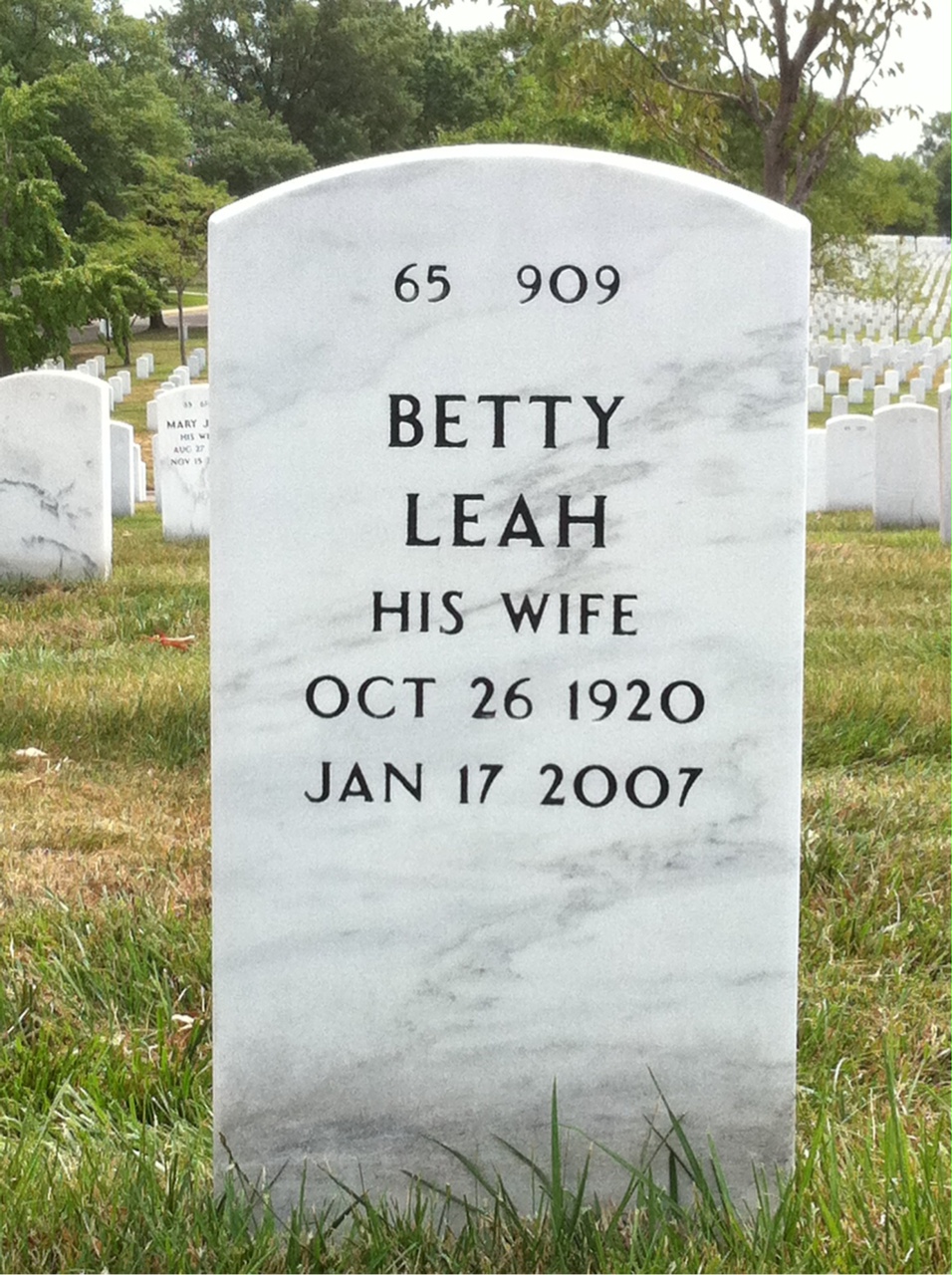 Back of headstone — Edward Sparks