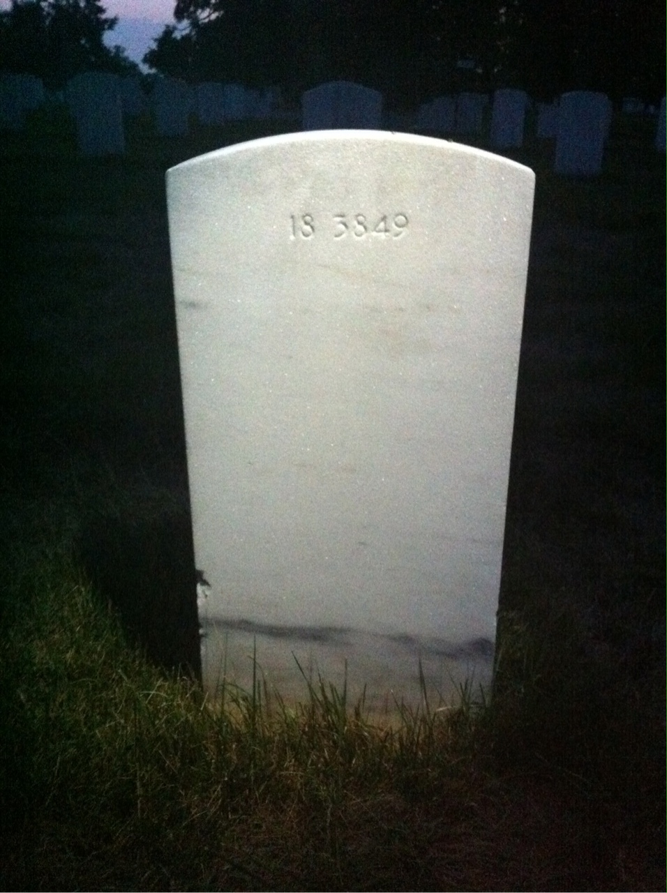 Back of headstone — Tony Morris
